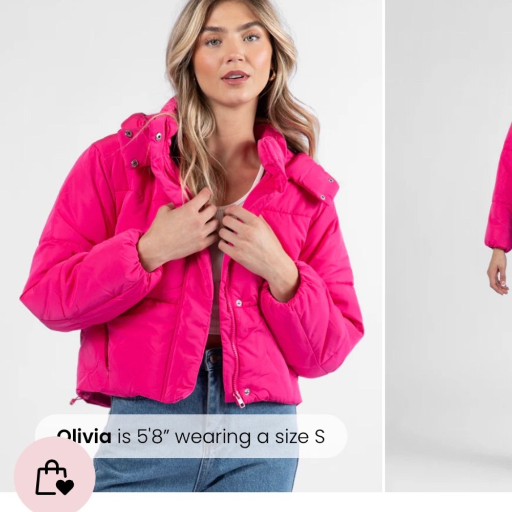 NWT Women's Pink Puffer Jacket